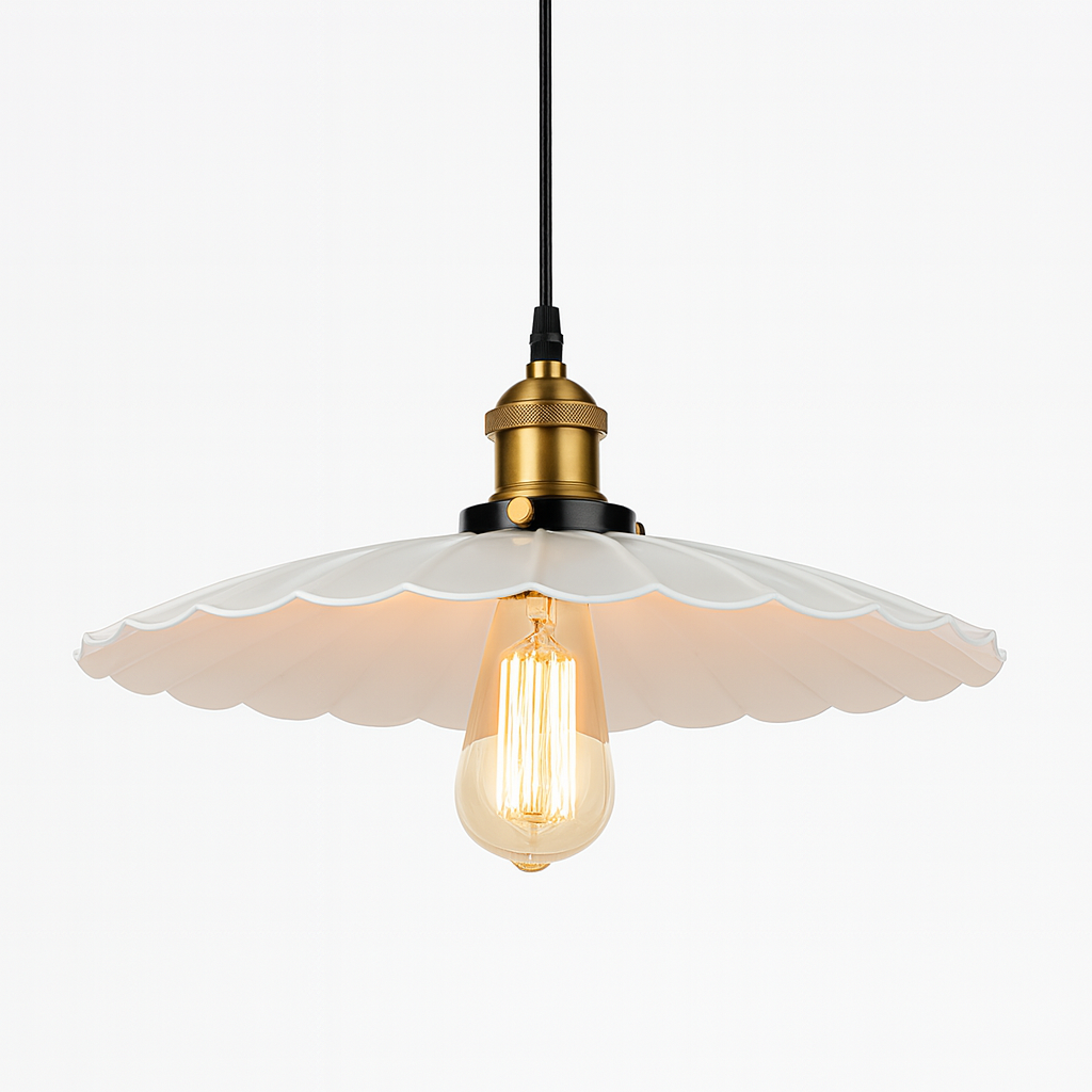 Pendant Light Iron Frame Nordic Style White Shade | Lenvora