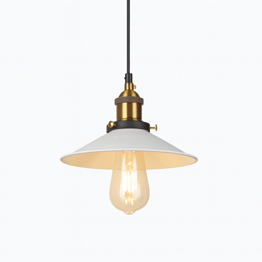 Pendant Light Iron Frame Nordic Style White Shade | Lenvora
