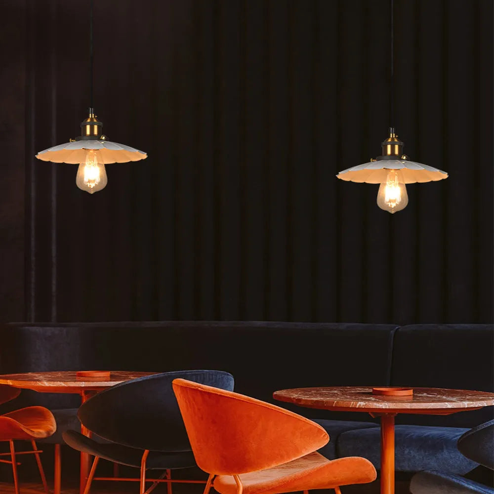 Pendant Light Iron Frame Nordic Style White Shade | Lenvora