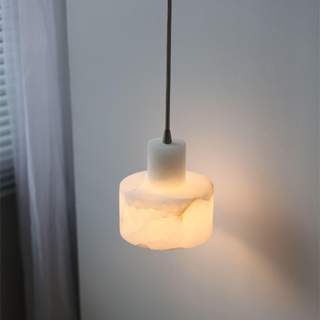 Pendant Light Nordic Alabaster Cylinder Design | Darnix