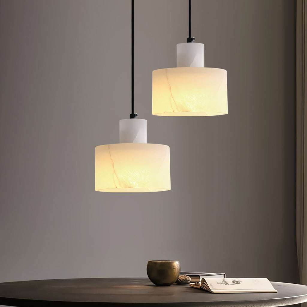 Pendant Light Nordic Alabaster Cylinder Design | Darnix