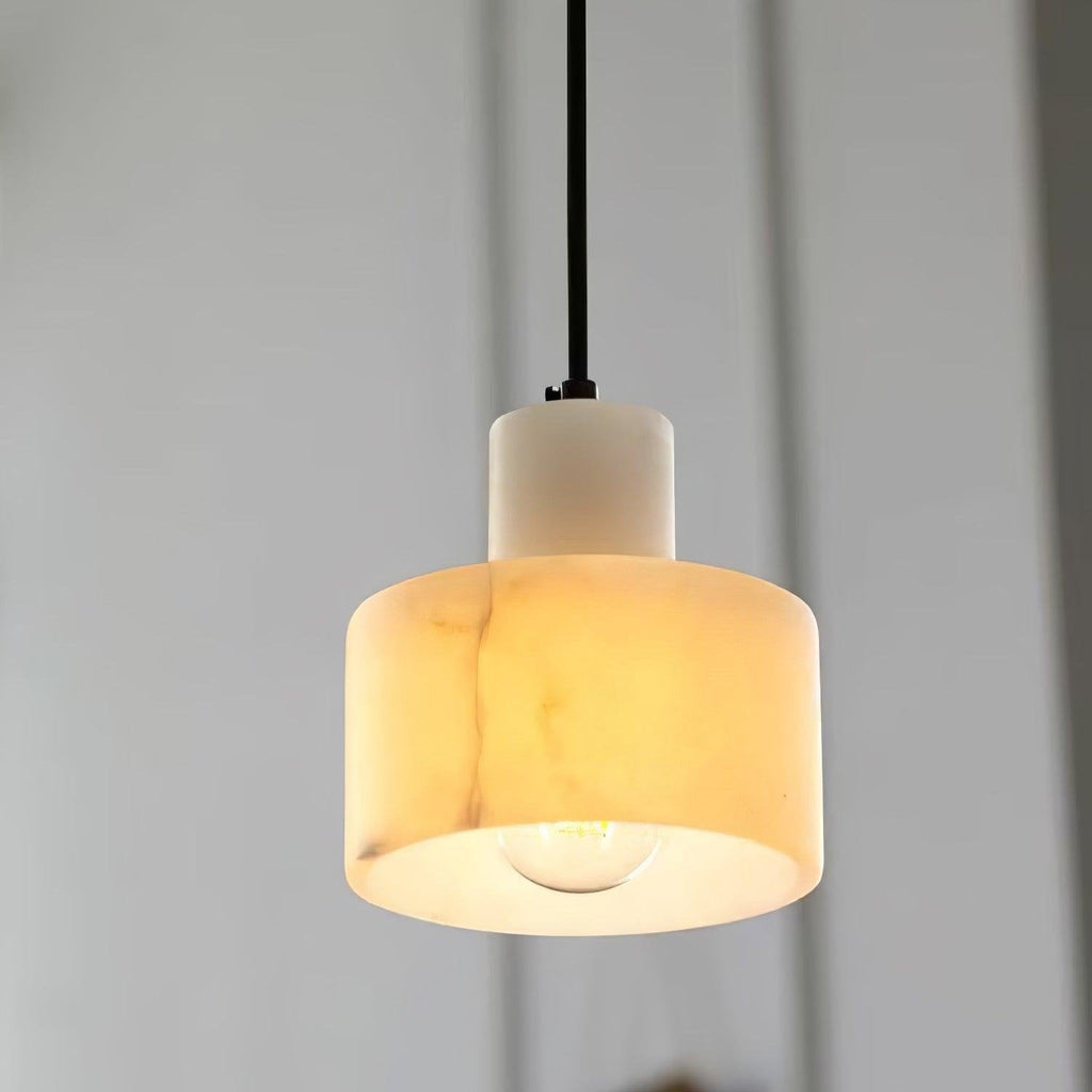 Pendant Light Nordic Alabaster Cylinder Design | Darnix