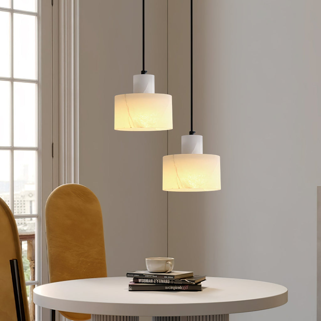 Pendant Light Nordic Alabaster Cylinder Design | Darnix