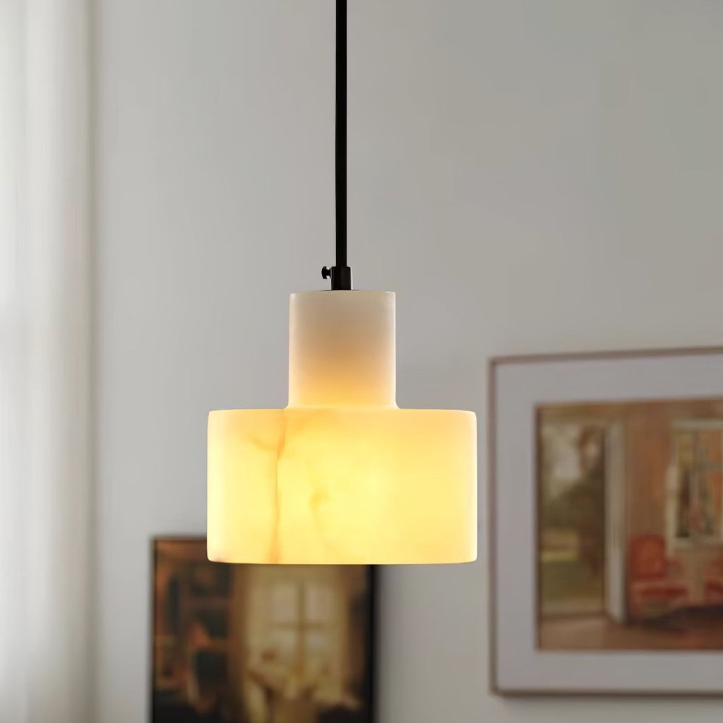 Pendant Light Nordic Alabaster Cylinder Design | Darnix
