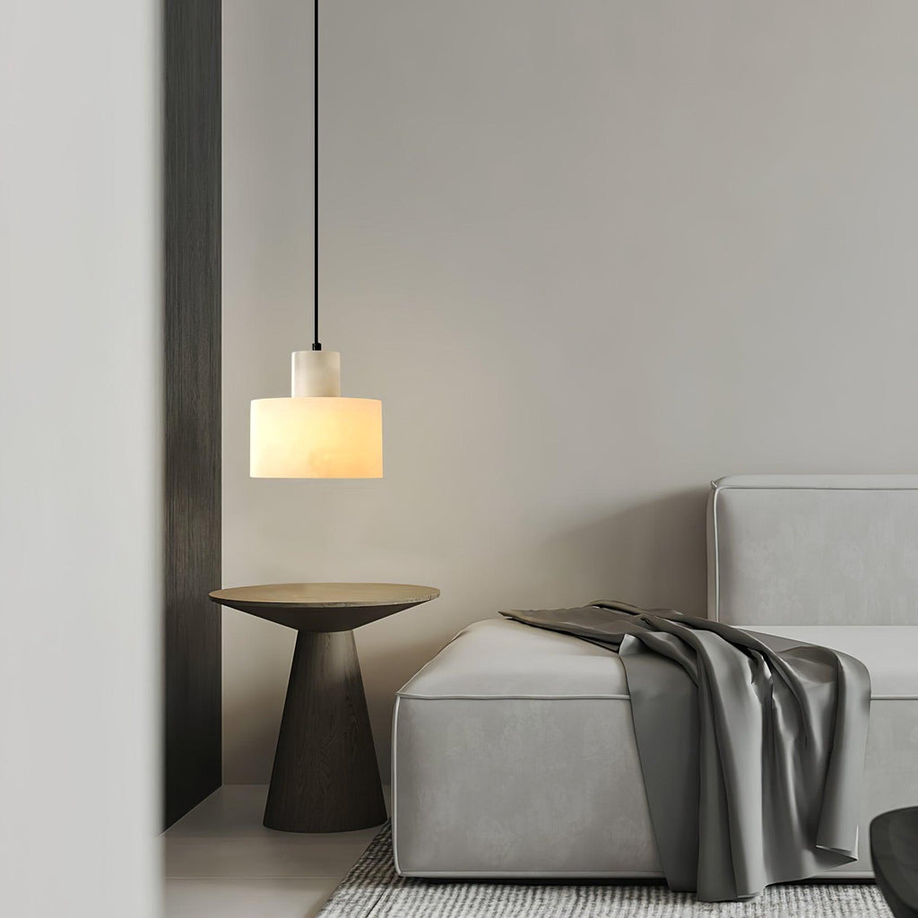 Pendant Light Nordic Alabaster Cylinder Design | Darnix