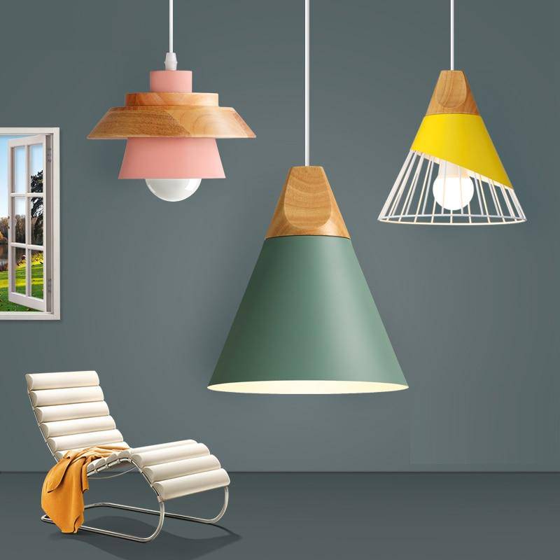 Pendant Light Nordic Metal and Wood Design | Kevora