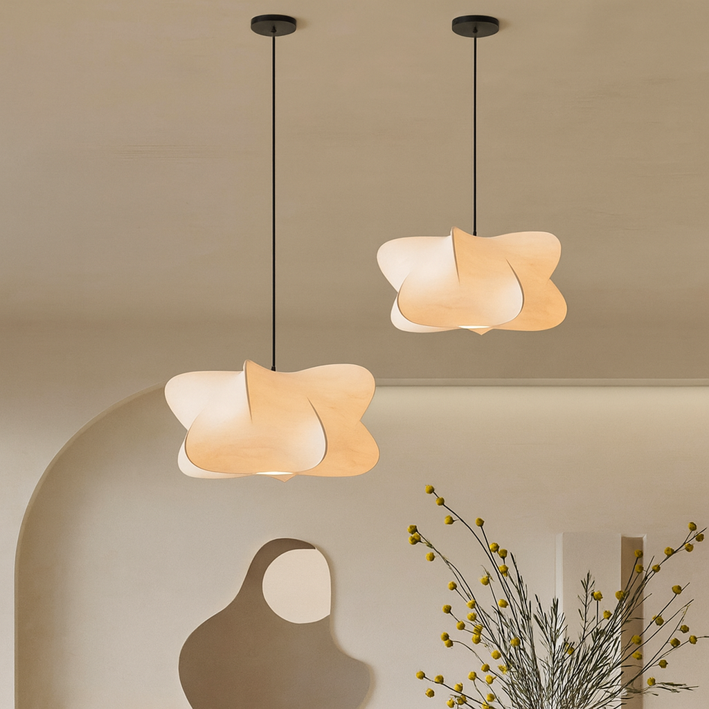 Pendant Light Silk Shade Modern Minimalist Design | Navora