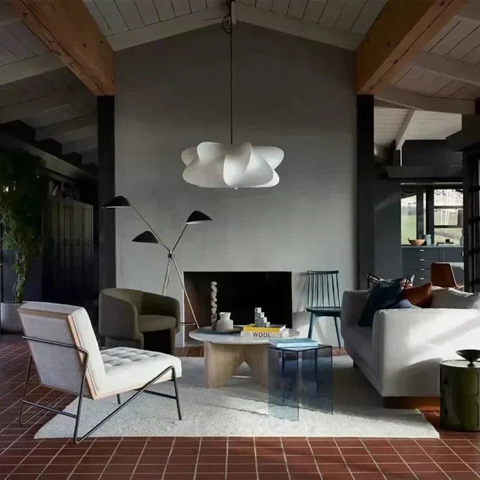 Pendant Light Silk Shade Modern Minimalist Design | Navora