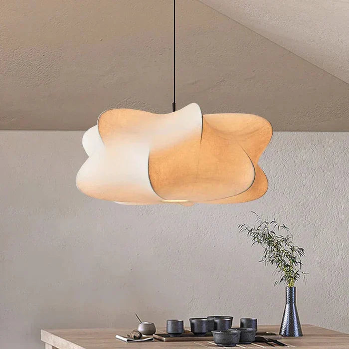 Pendant Light Silk Shade Modern Minimalist Design | Navora