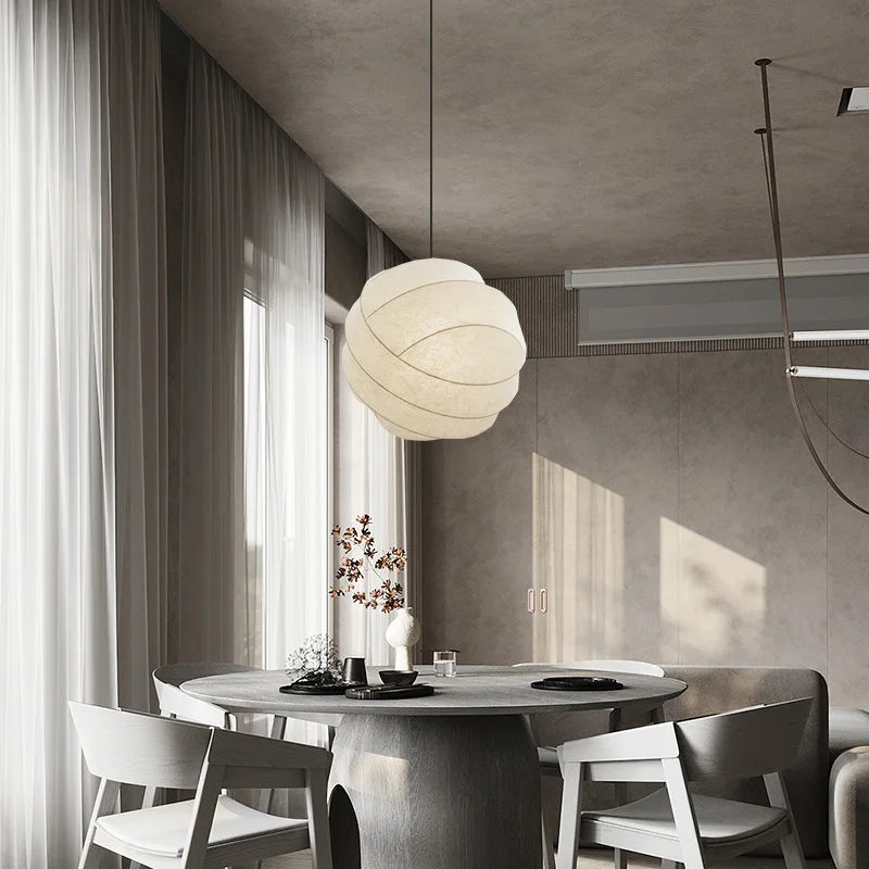 Pendant Light Silk Sphere Wabi Sabi Style Modern | Ravina