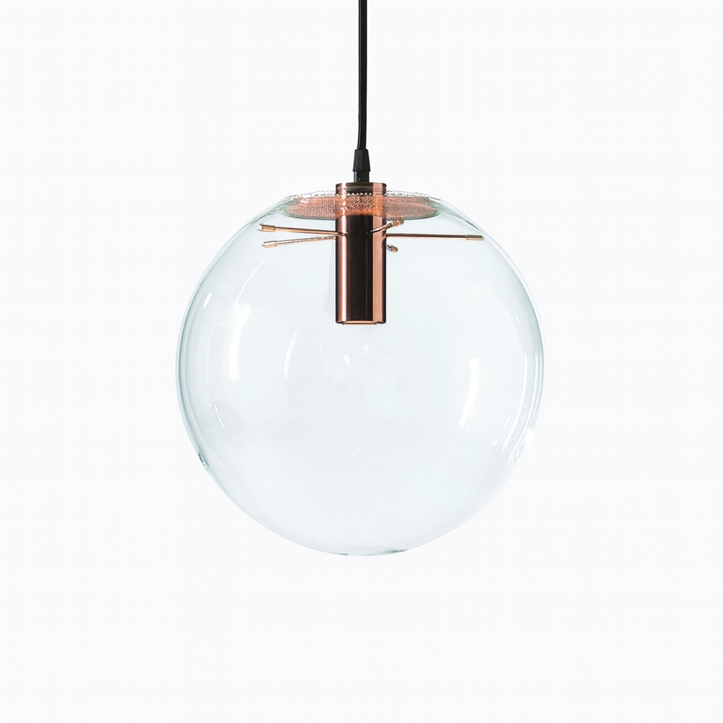 Pendant Light Transparent Glass Globe Minimal Style | Felvora