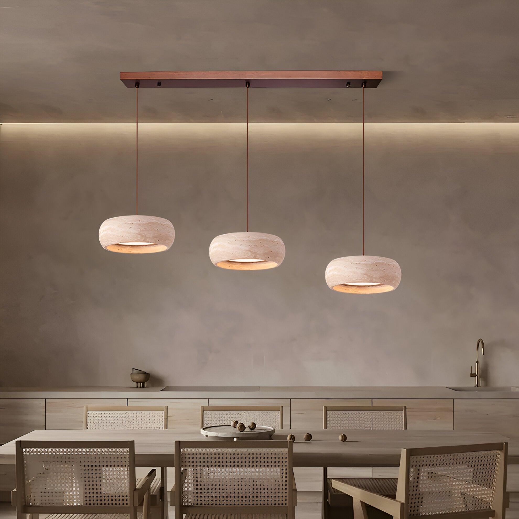 Pendant Light Travertine Stone Wabi Sabi Style | Verqis