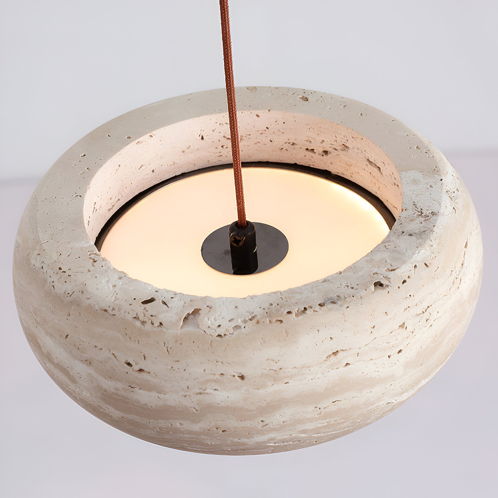 Pendant Light Travertine Stone Wabi Sabi Style | Verqis