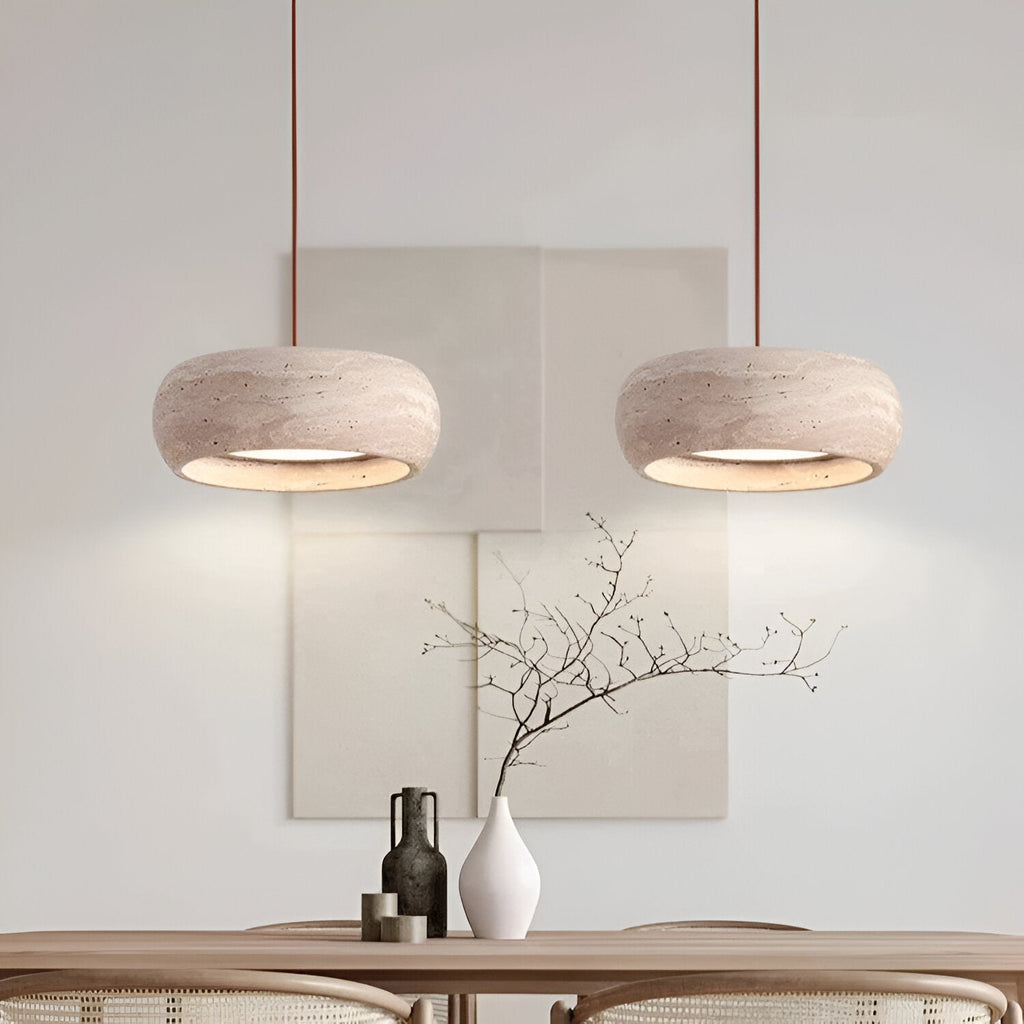 Pendant Light Travertine Stone Wabi Sabi Style | Verqis
