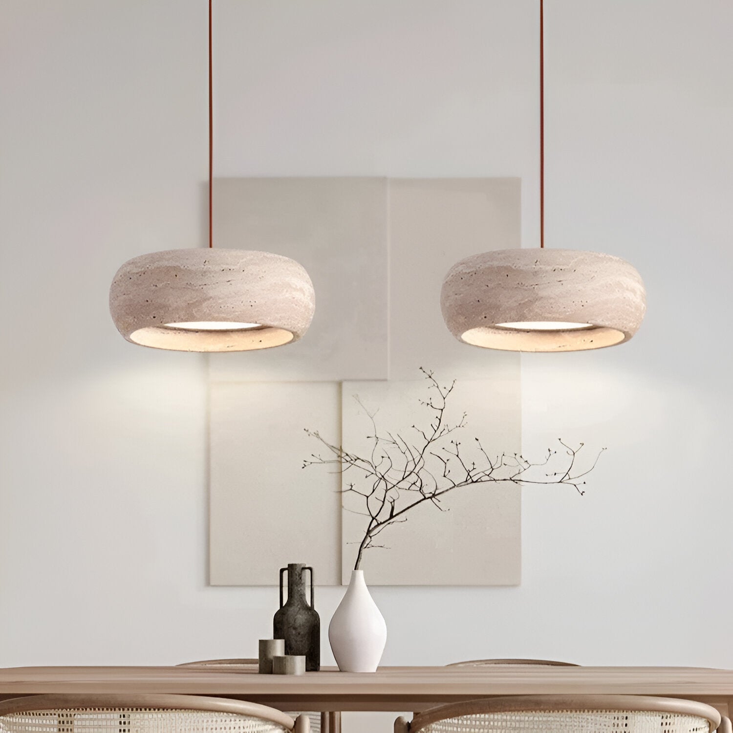 Pendant Light Travertine Stone Wabi Sabi Style | Verqis