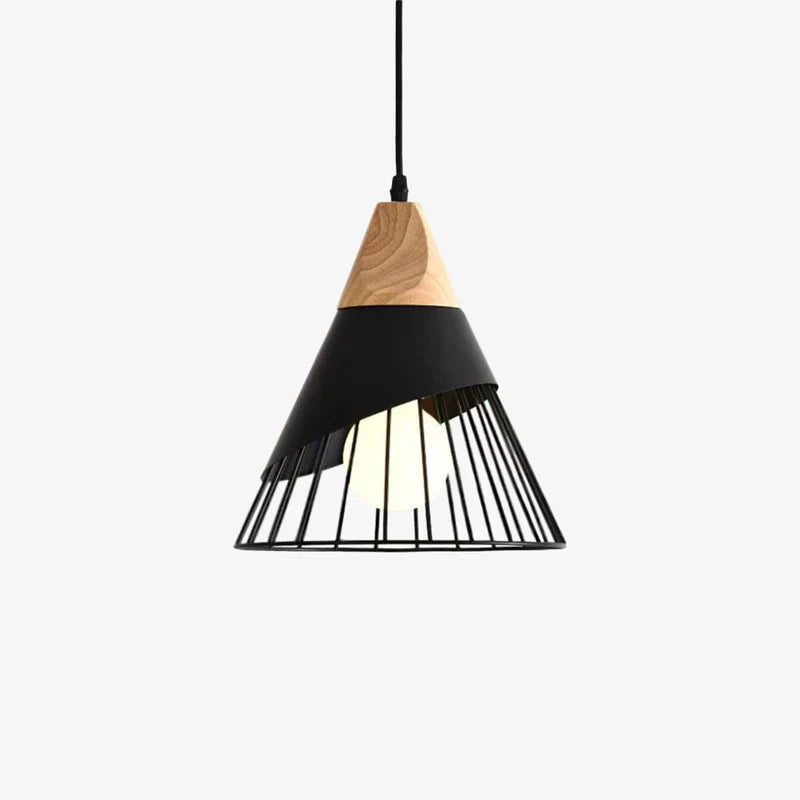 Pendant Light Wood Frame Scandinavian Style | Virelix