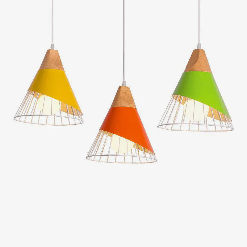 Pendant Light Wood Frame Scandinavian Style | Virelix