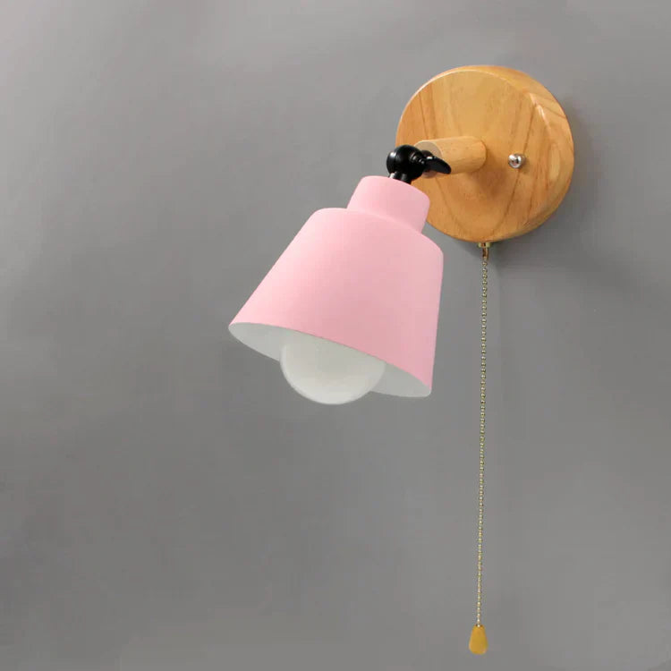 Wood Metal Pull Chain Scandinavian Wall Light | Nordlyn