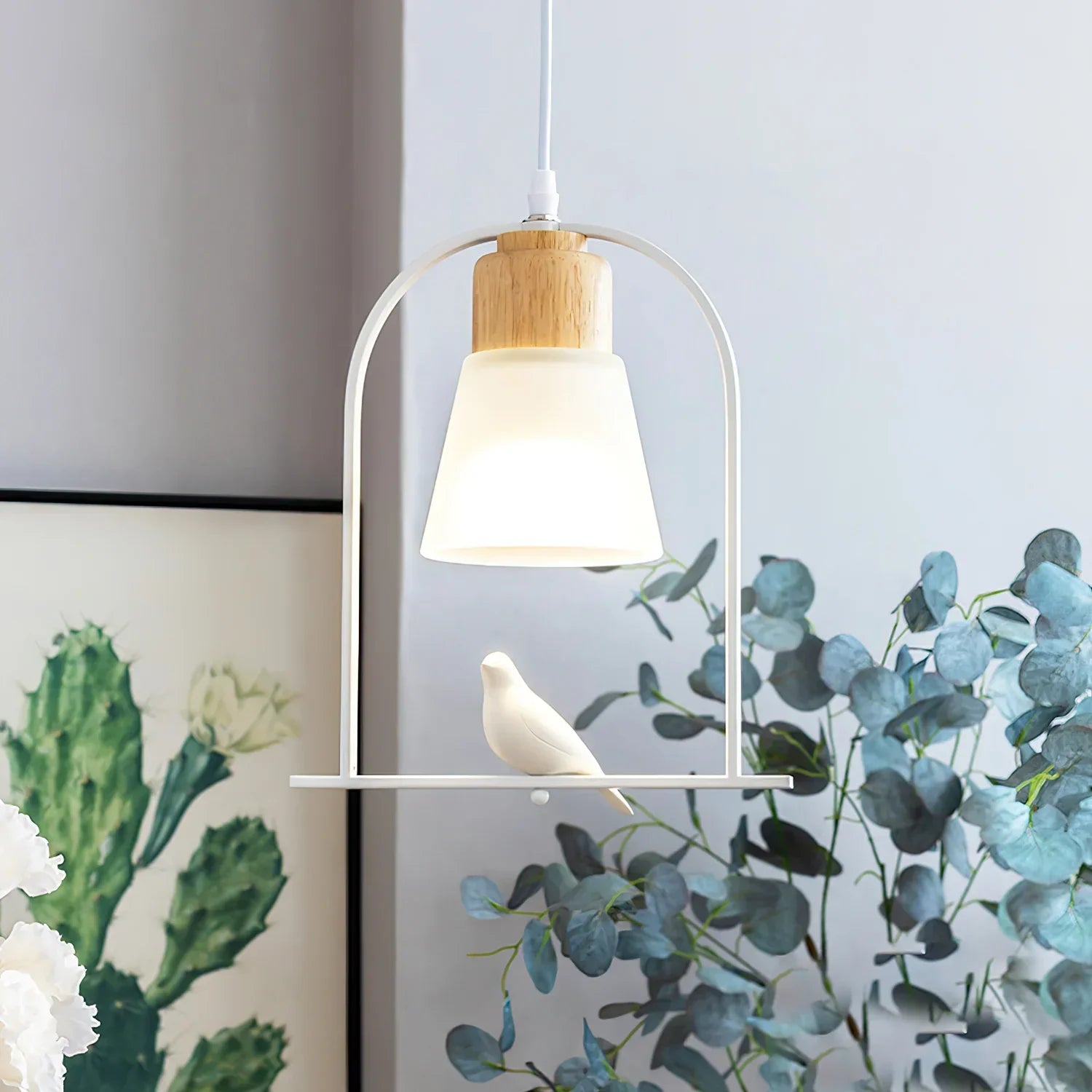 Pendant Light with Bird Accents Scandinavian Style | Arlina