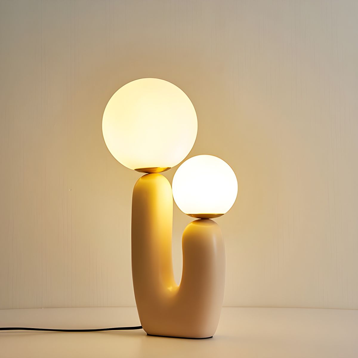Pink Resin Base Table Lamp with Glass Shade Nordic | Nardes