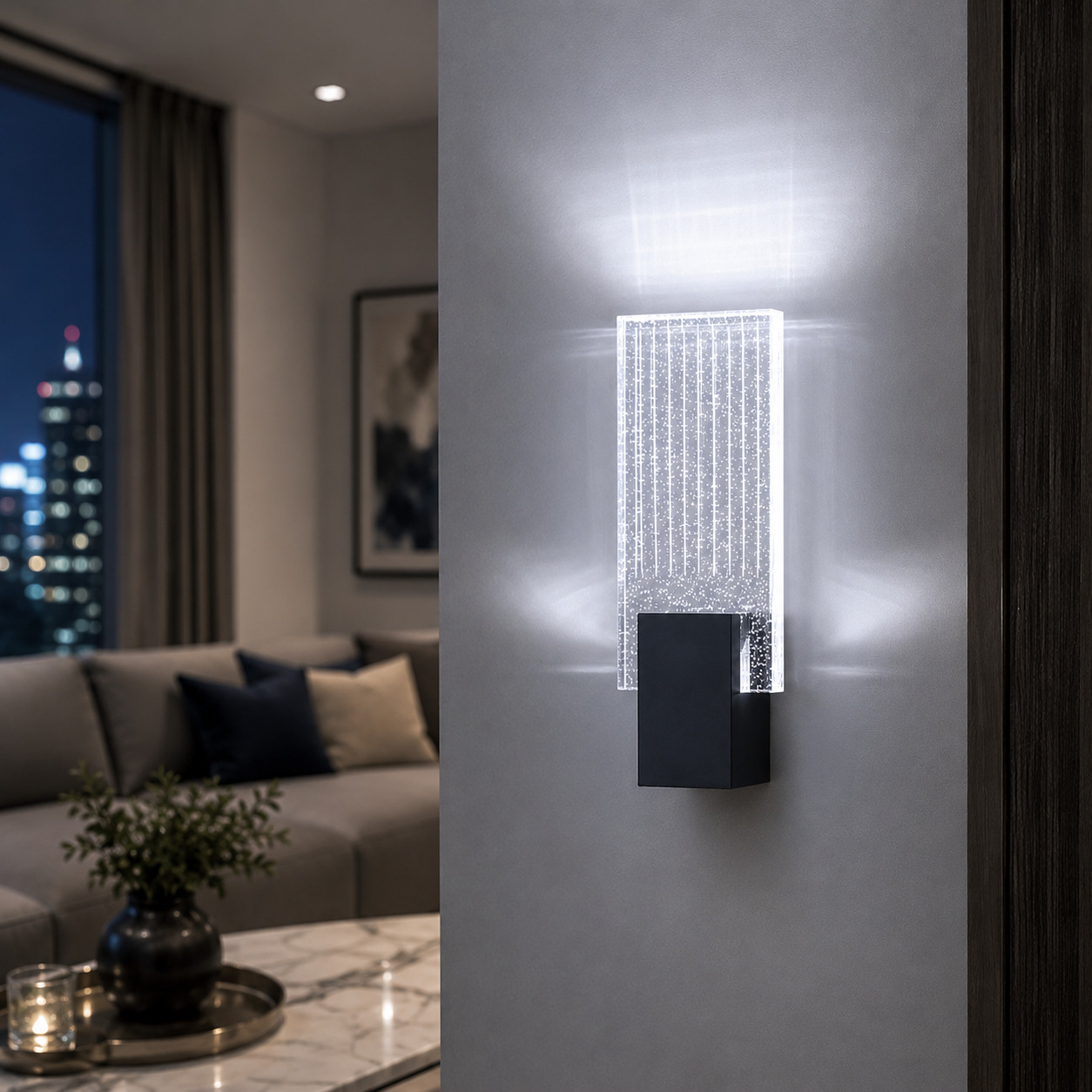 Pleated Crystal LED Wall Sconce Light | Prismor