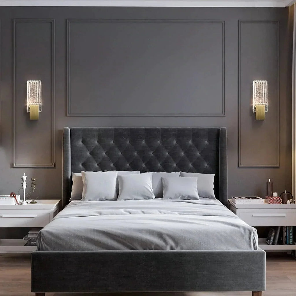 Pleated Crystal LED Wall Sconce Light | Prismor