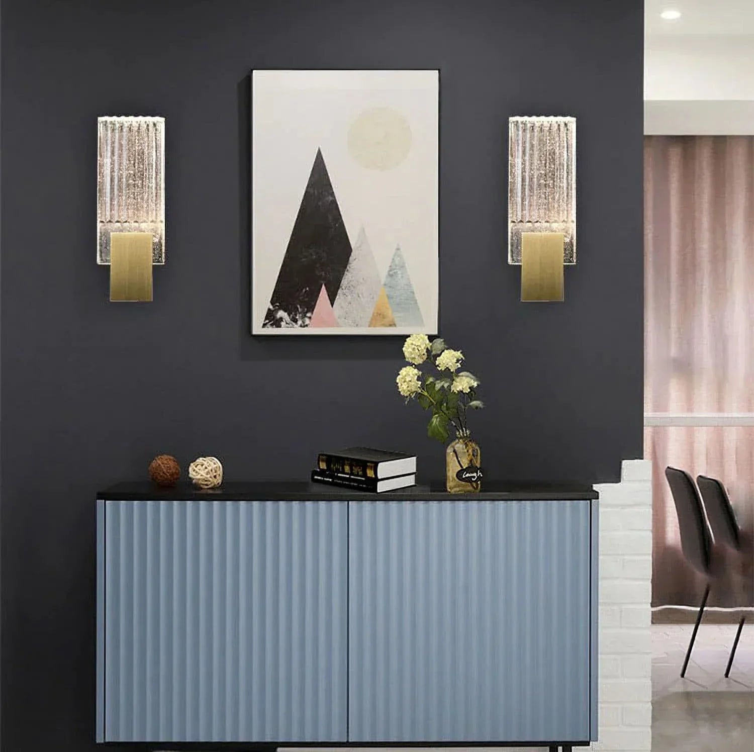 Pleated Crystal LED Wall Sconce Light | Prismor