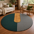 Polyester Round Geometric Pattern Modern Style Rug | Travello