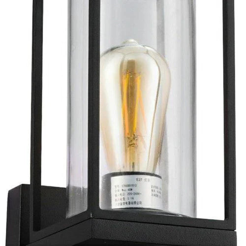 Rectangular Outdoor Metal Glass Wall Light Fixture | Orvico