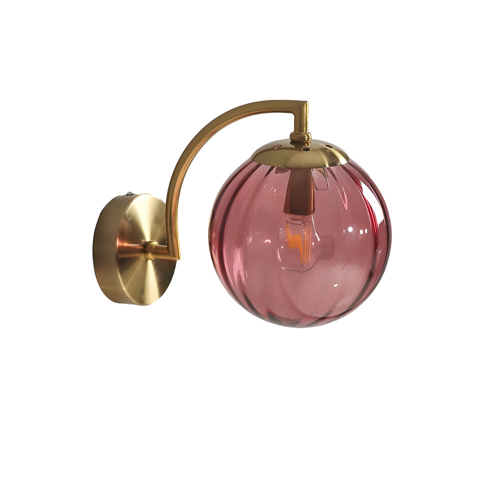 Ribbed Glass Globe Wall Sconce Nordic Style | Globelle