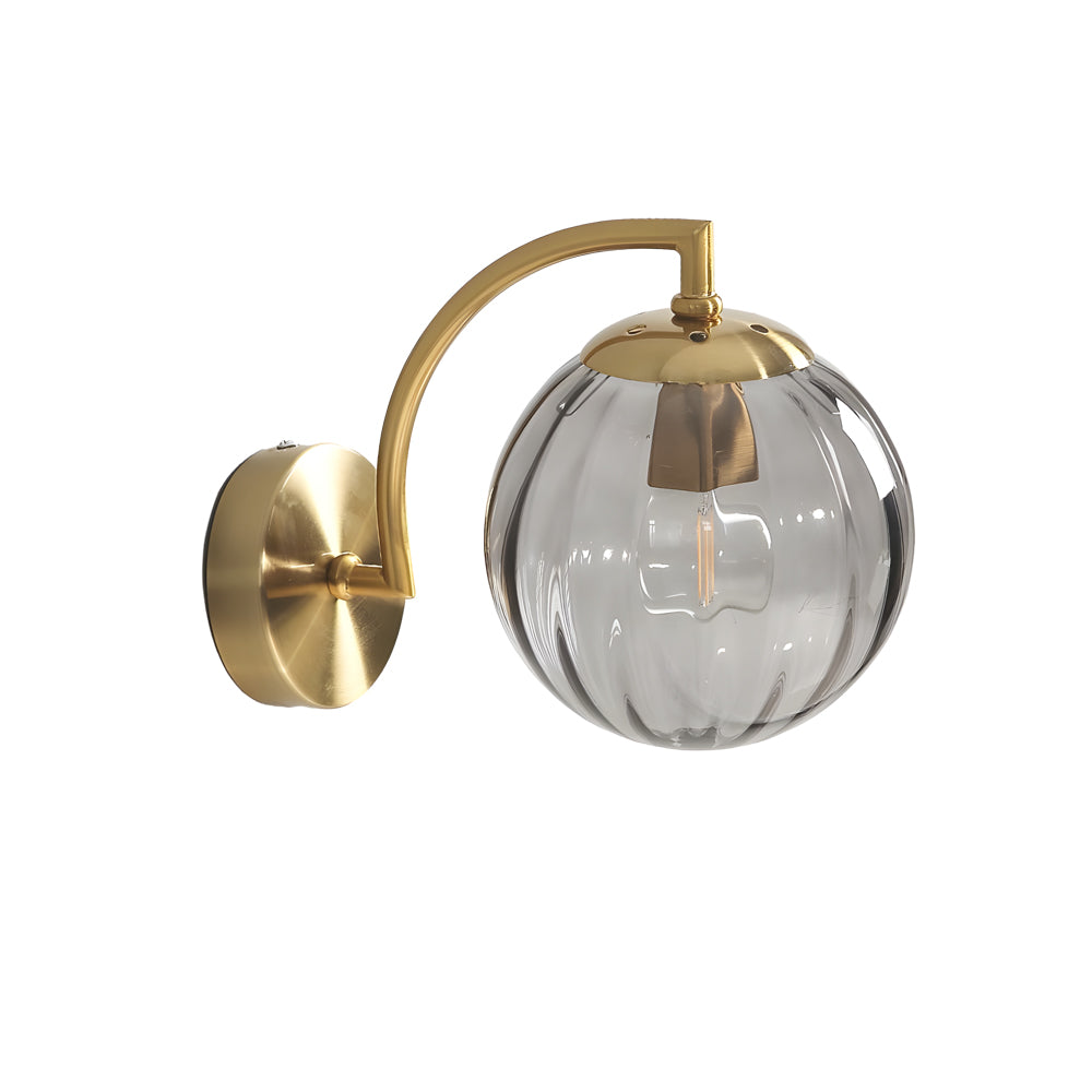 Ribbed Glass Globe Wall Sconce Nordic Style | Globelle