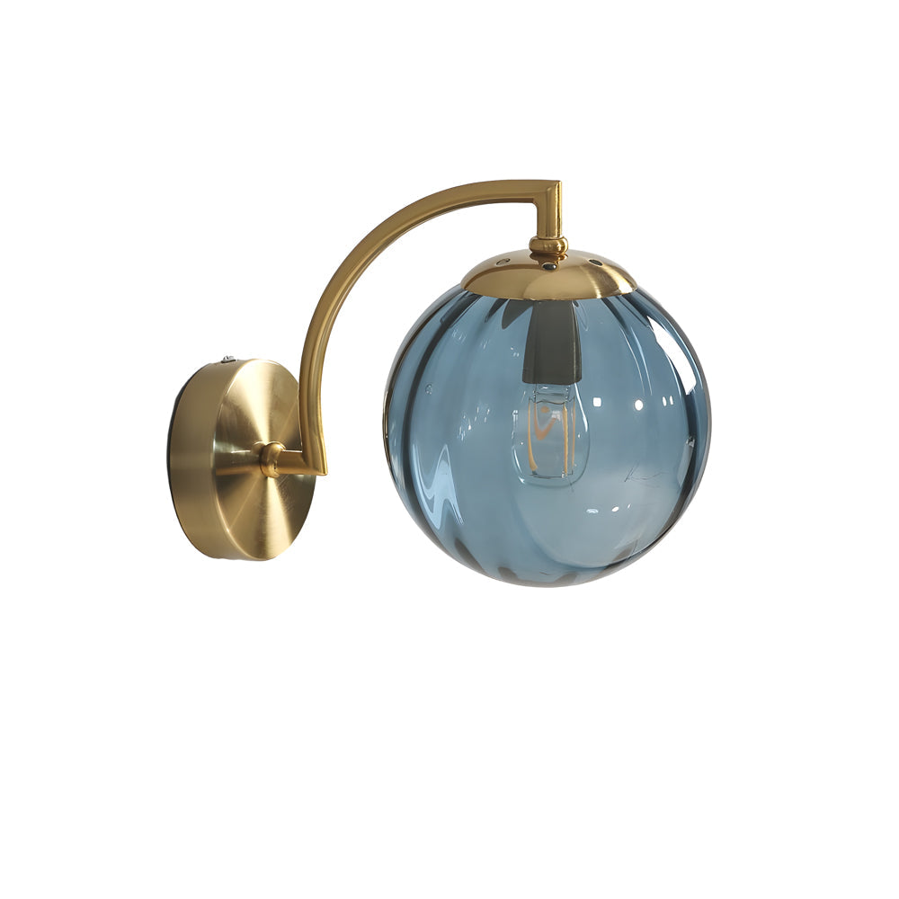 Ribbed Glass Globe Wall Sconce Nordic Style | Globelle