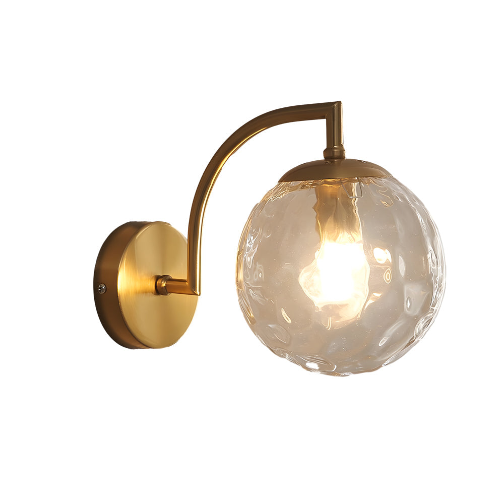 Ribbed Glass Globe Wall Sconce Nordic Style | Globelle