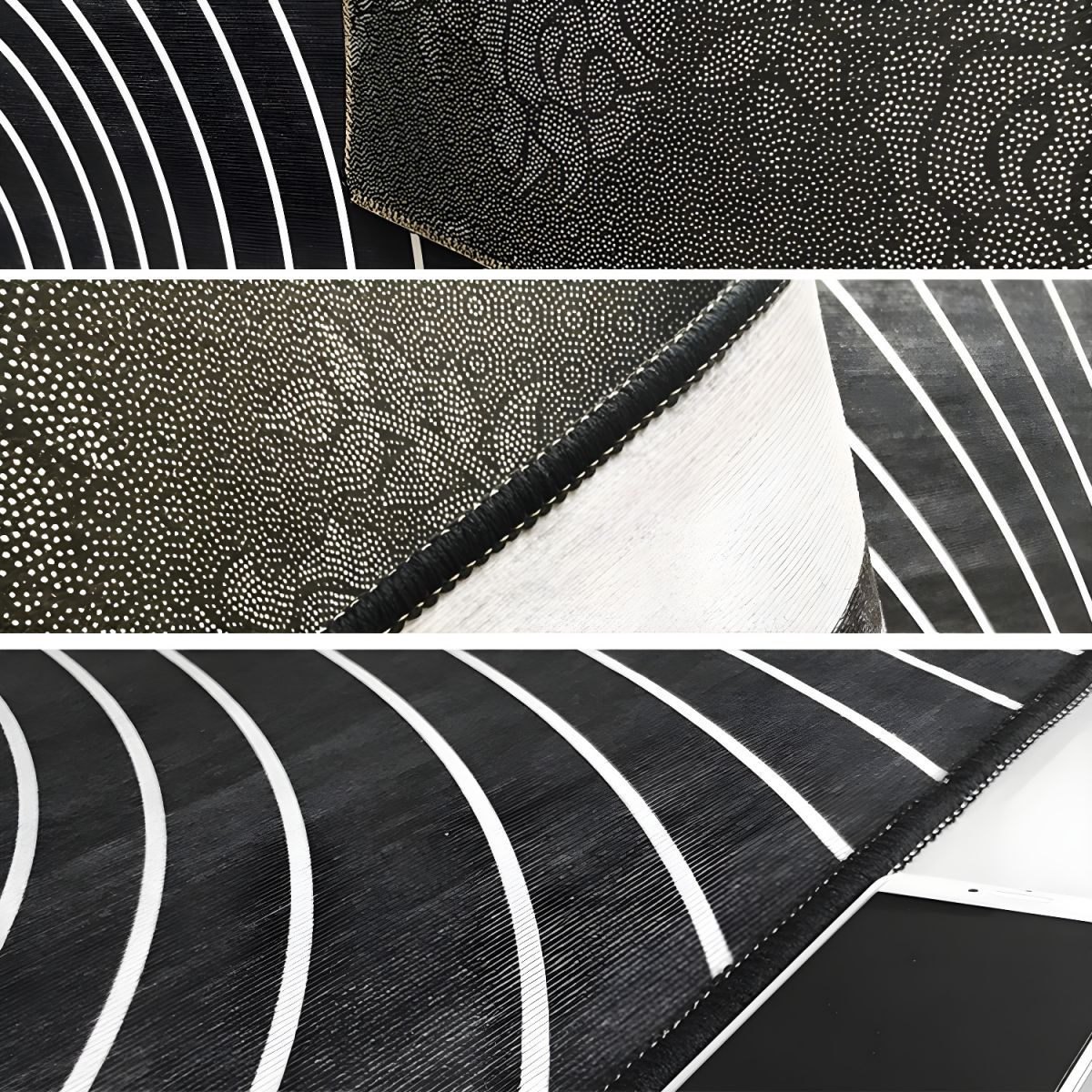 Round Geometric Design Modern Glam Polyester Rug | Mavrelo