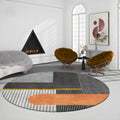 Round Geometric Pattern Glam Area Rug Contemporary Decor | Elvoria
