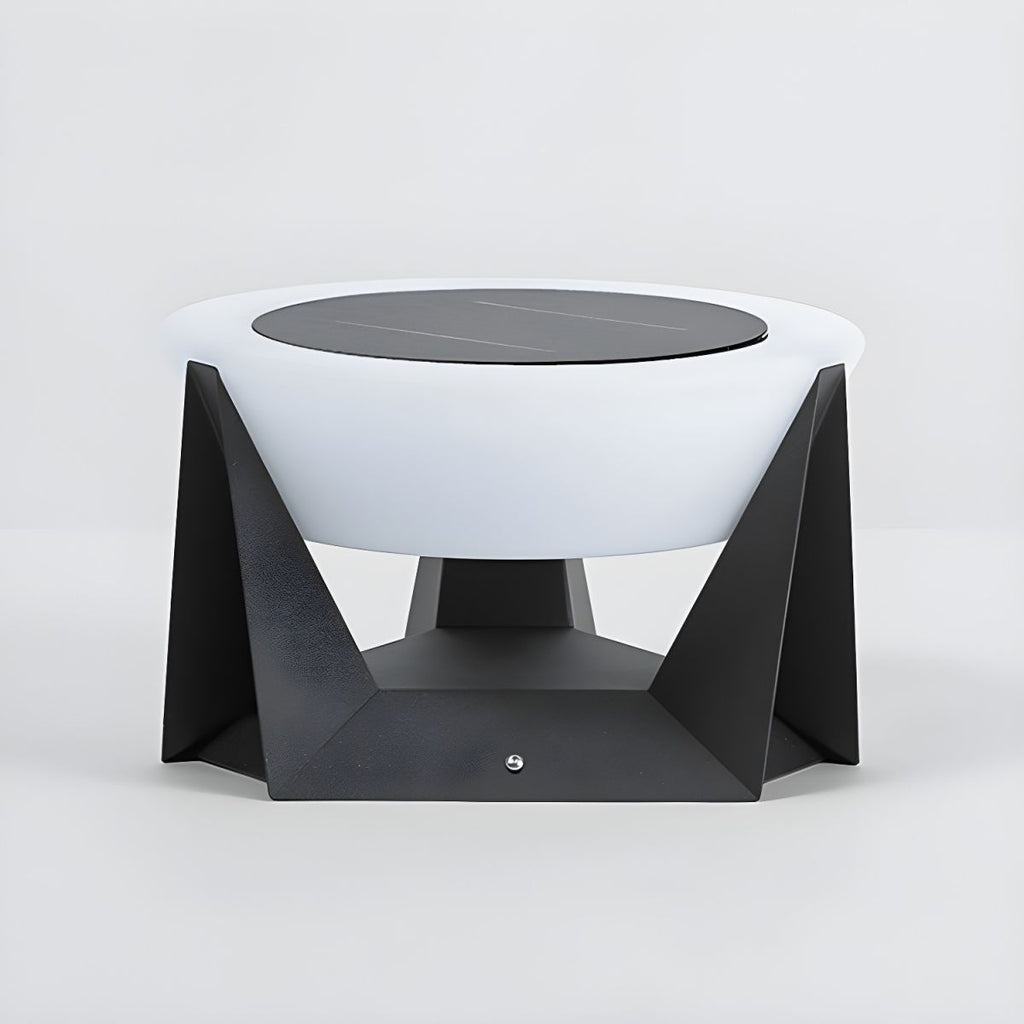 Round Metal Solar Outdoor Pillar Light | Gorvico