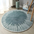 Round Polyester Rug with Geometric Anti Slip Design | Norvent