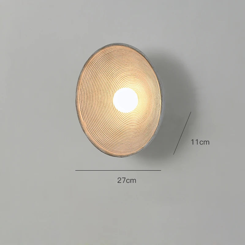 Round Resin Retro Japandi Wall Sconce Light Fixture | Hikaria