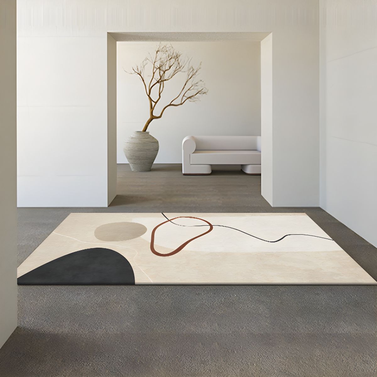 Rug with Colour Block Design Scandinavian Area Rug | Calvera