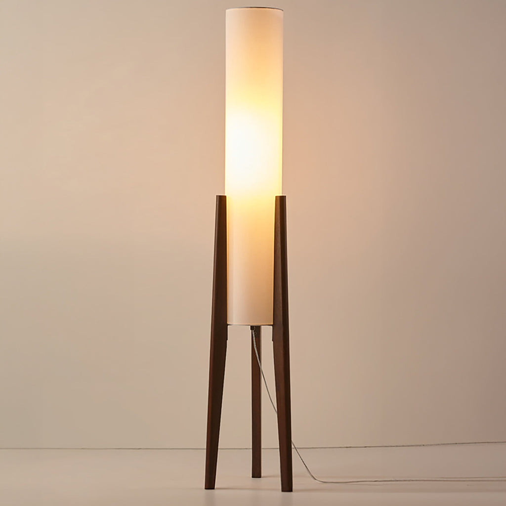 Scandinavian Walnut Wood Floor Lamp Modern Style | Corvexo