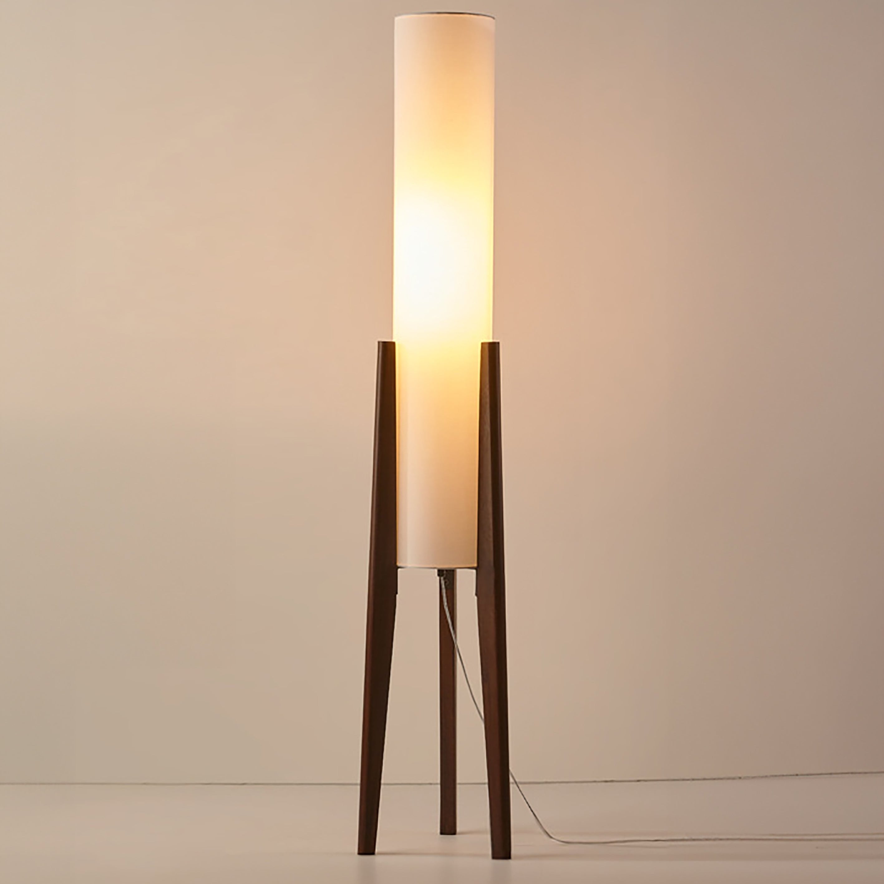 Scandinavian Walnut Wood Floor Lamp Modern Style | Corvexo