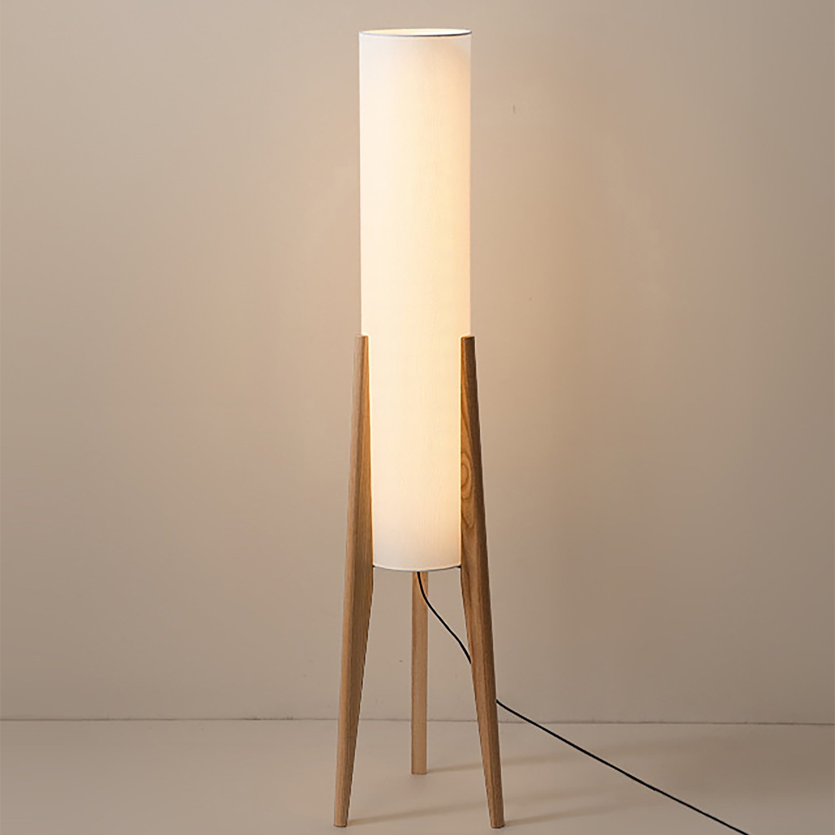 Scandinavian Walnut Wood Floor Lamp Modern Style | Corvexo