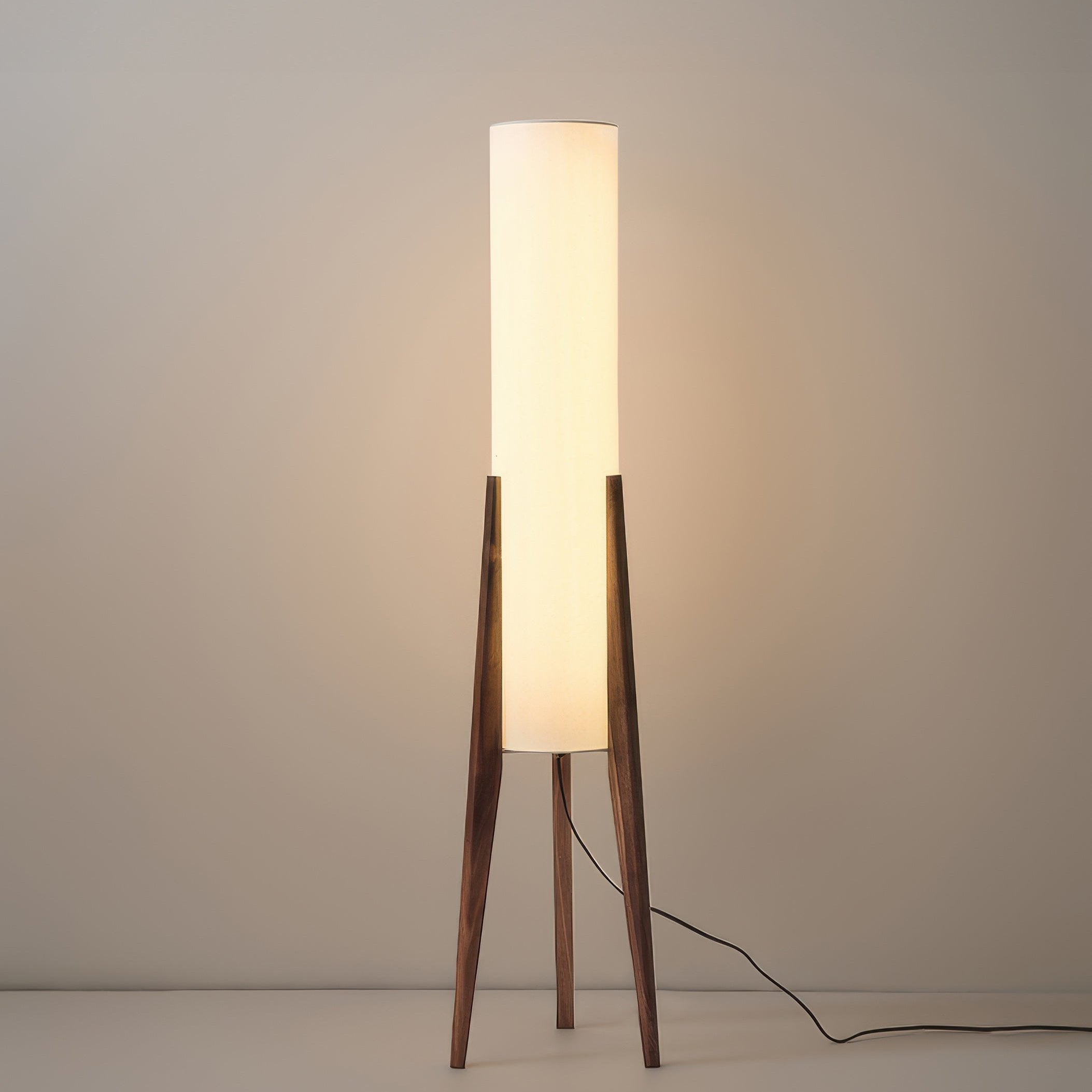 Scandinavian Walnut Wood Floor Lamp Modern Style | Corvexo