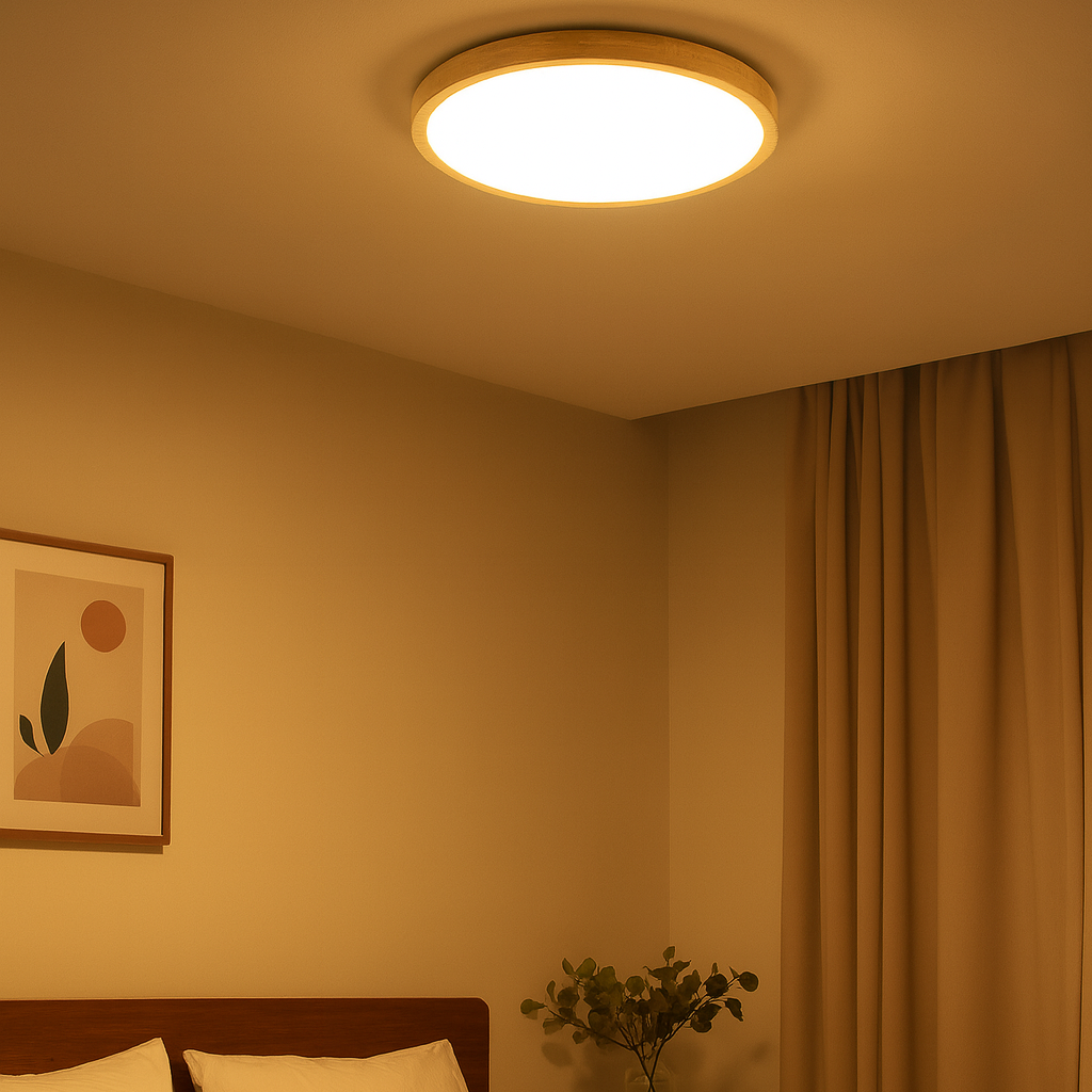 Scandinavian Wood LED Ceiling Light Slim Design | Velion