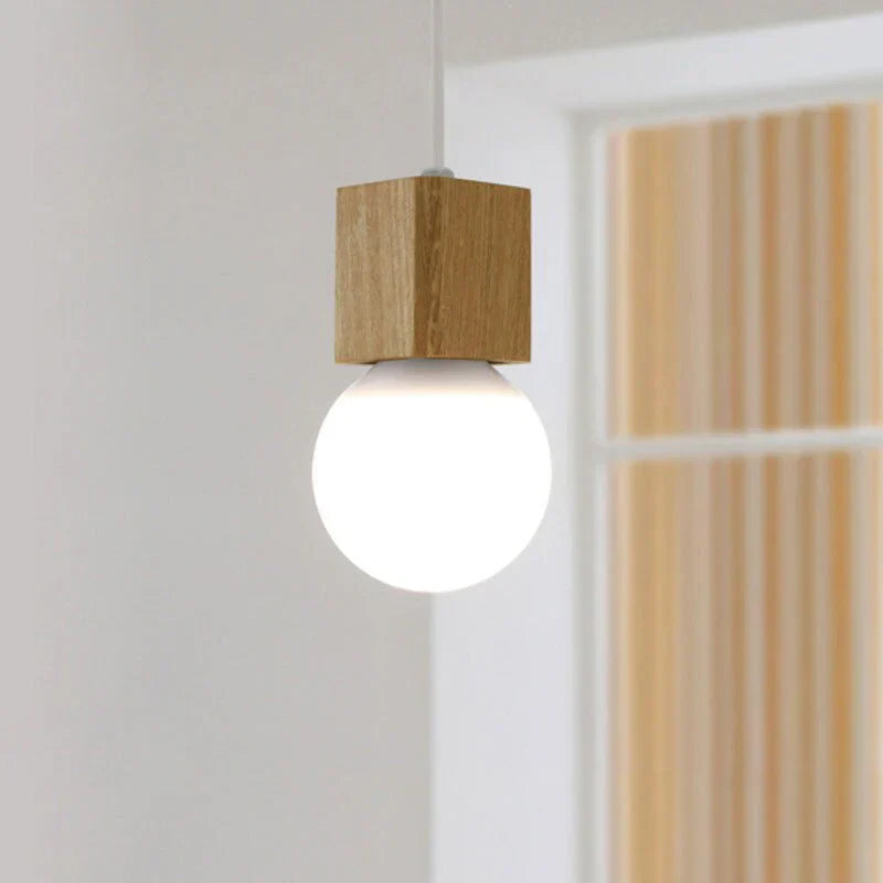 Scandinavian Wooden Cube Pendant Light Interior | Navirox
