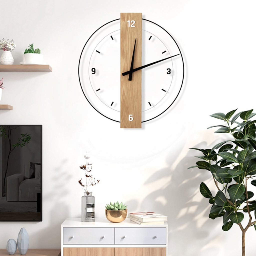 Scandinavian Wooden Wall Clock For Living Room Decor | Norvica