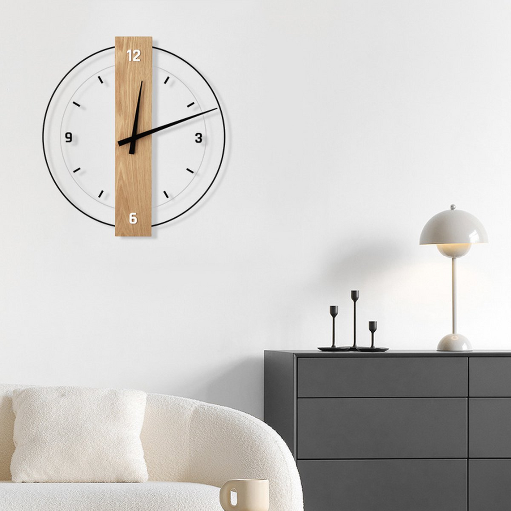 Scandinavian Wooden Wall Clock For Living Room Decor | Norvica