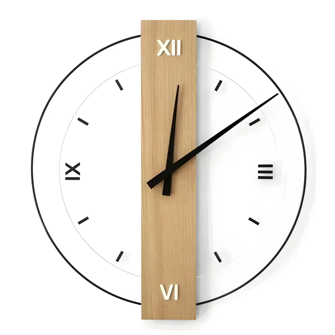 Scandinavian Wooden Wall Clock For Living Room Decor | Norvica