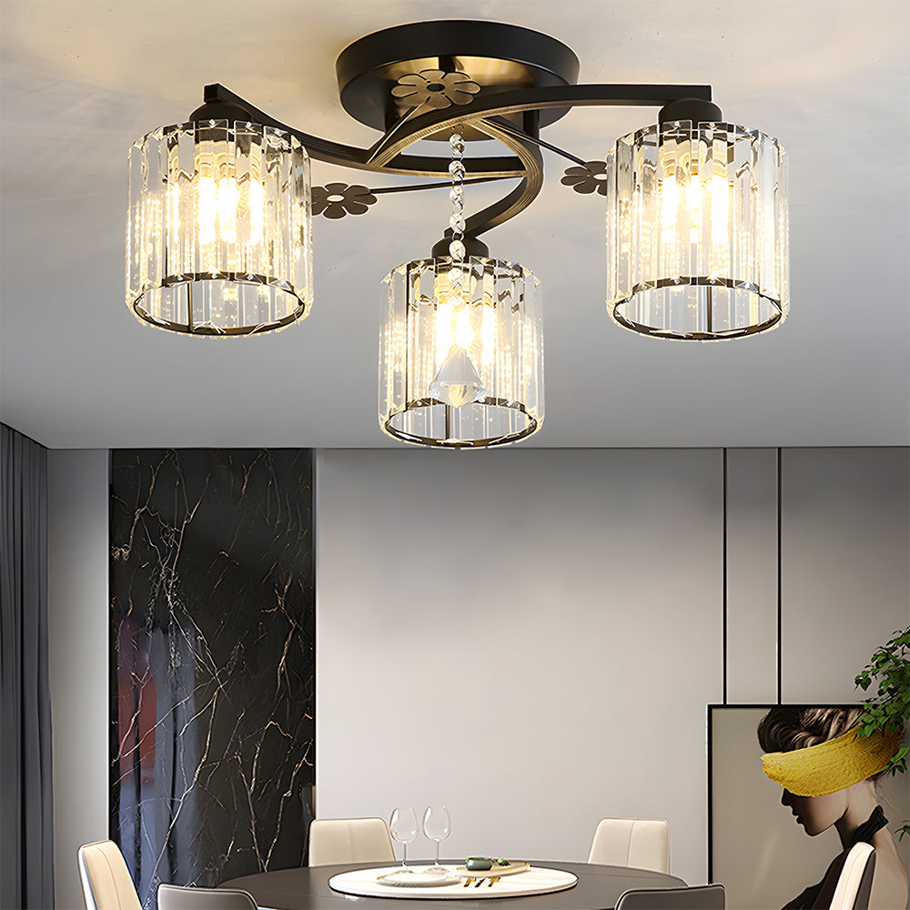 Semi Flush Crystal Ceiling Light for Home Lighting | Nordir