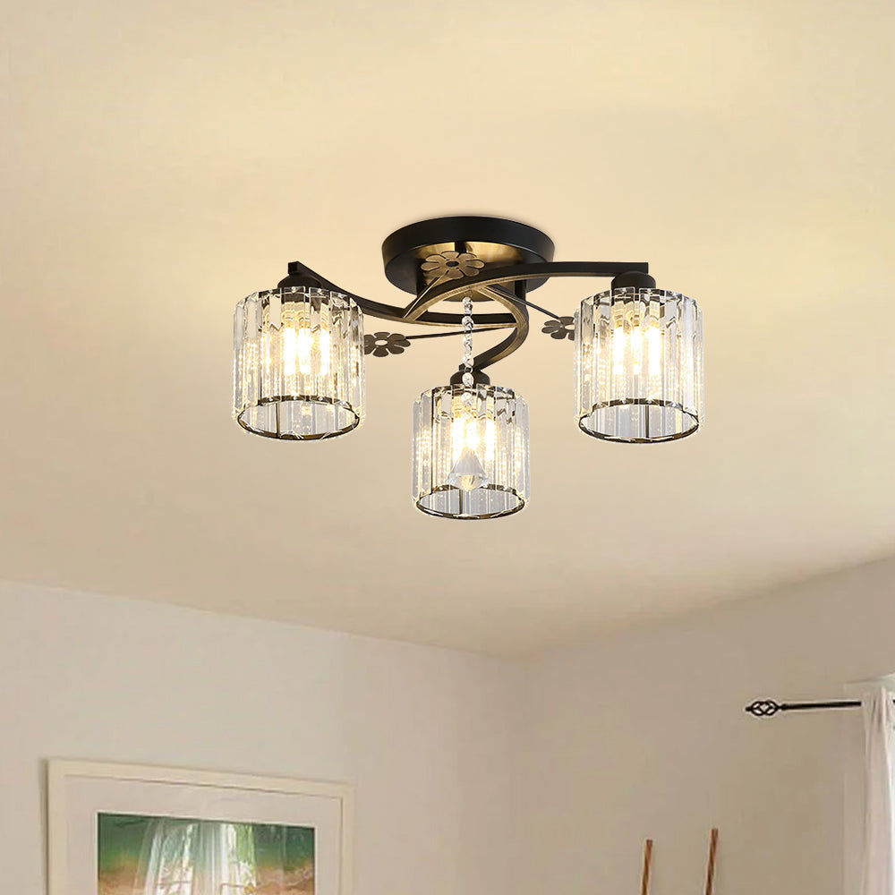 Semi Flush Crystal Ceiling Light for Home Lighting | Nordir